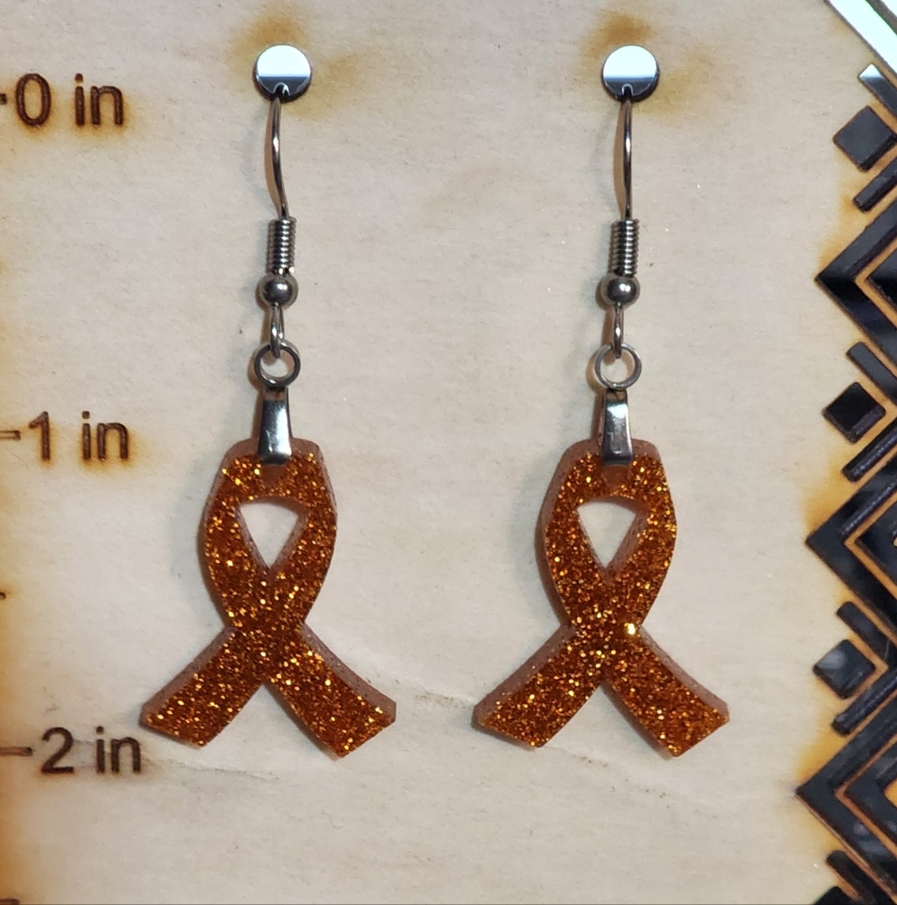 Shimmering Strength Orange Acrylic Drop Earrings
